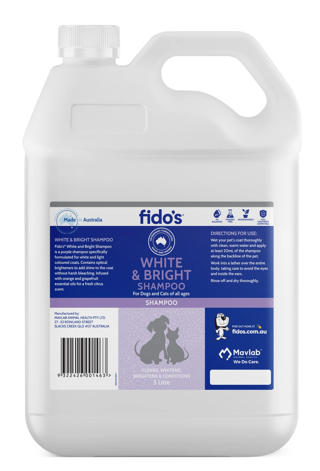 Fido's White & Bright Shampoo 5L 3 Fido's White & Bright Shampoo 5L