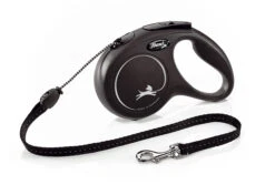Flexi Classic Cord For Dogs Retractable Lead Black Medium 5m