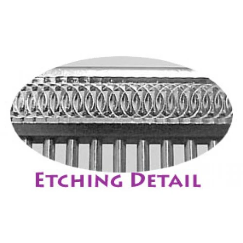 Etched Back Finishing Comb 7.5", Fine / Coarse, 1.5" Teeth 4 Etched Back Finishing Comb 7.5", Fine / Coarse, 1.5" Teeth - Image 2