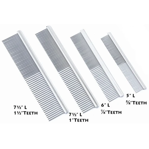 Etched Back Finishing Comb 7.5", Fine / Coarse, 1.5" Teeth 3 Etched Back Finishing Comb 7.5", Fine / Coarse, 1.5" Teeth