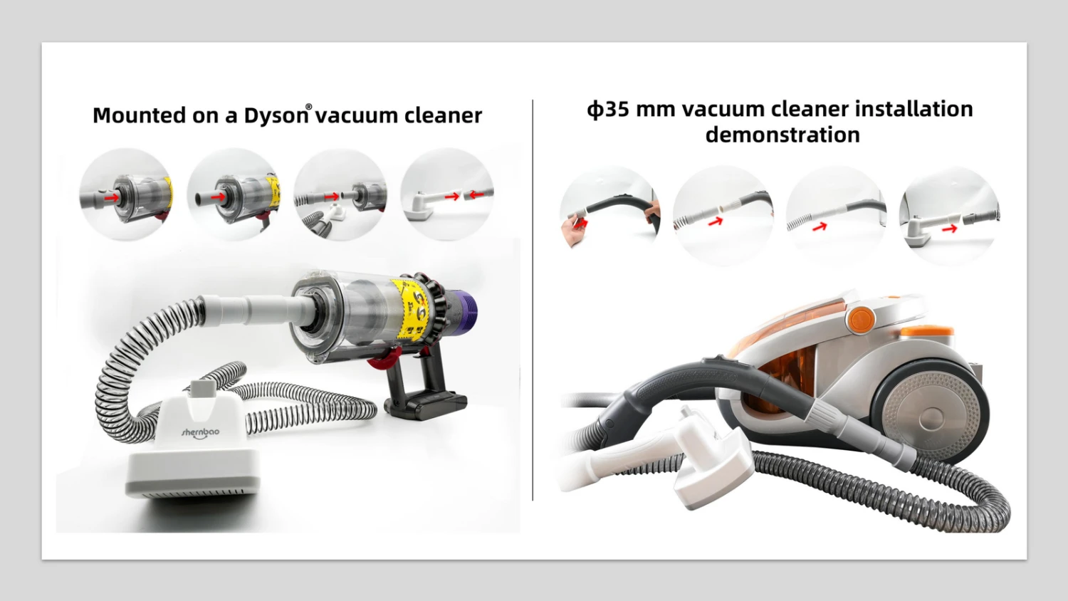 Shernbao Self-Cleaning Pet Brush Kit For Vacuum Cleaners 6 Shernbao Self-Cleaning Pet Brush Kit For Vacuum Cleaners - Image 4