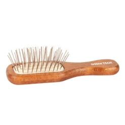 Show Tech Mini Wooden Pin Brush 12cm Rectangular Walnut -Wahl Pet Care Shop ST 93359 1